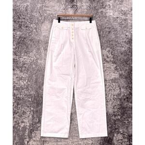 New J Crew Pants 6 Womens Pleated Button Front Relax Chinos White